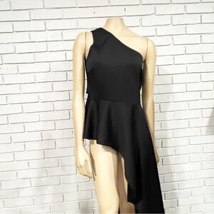 ASOS One Shoulder Black High Low Going Out Top
